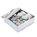 Mee'life Foldable Fabric Underwear Storage Box,Clothes Storage Bag Basket Bins Organizer Containers Divider for Quilt Apparel Garments Bras Socks Ties Scarves (Light Gray)