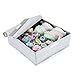 MEÉLIFE Foldable Fabric Underwear Organizer Bras Storage Box,Clothes Storage Drawer Basket Bins Containers with Lids Divider for Apparel Garments Socks Ties Scarves (Light Gray)