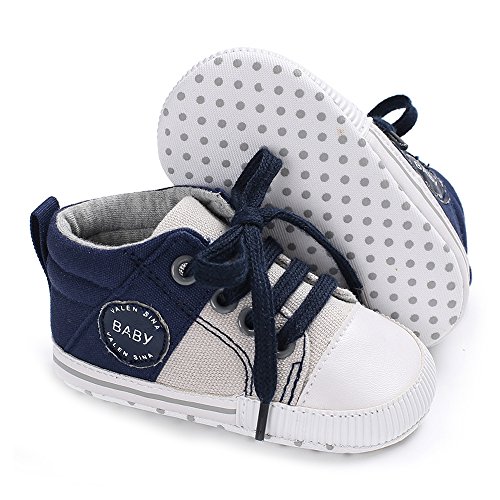 image for SOFMUO Baby Girls Boys Canvas Shoes Soft Sole Toddler First Walker Inf