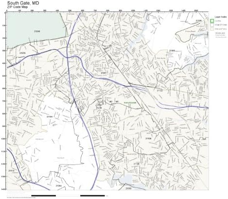 South Gate Zip Code Map Amazon.com: ZIP Code Wall Map of South Gate, MD ZIP Code Map 