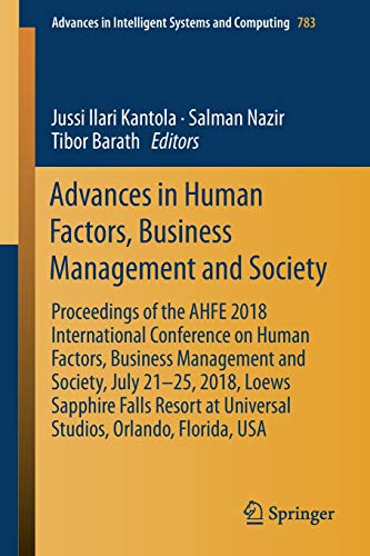 Book Advances in Human Factors, Business Management and Society: Proceedings of the AHFE 2018 Internation PDF