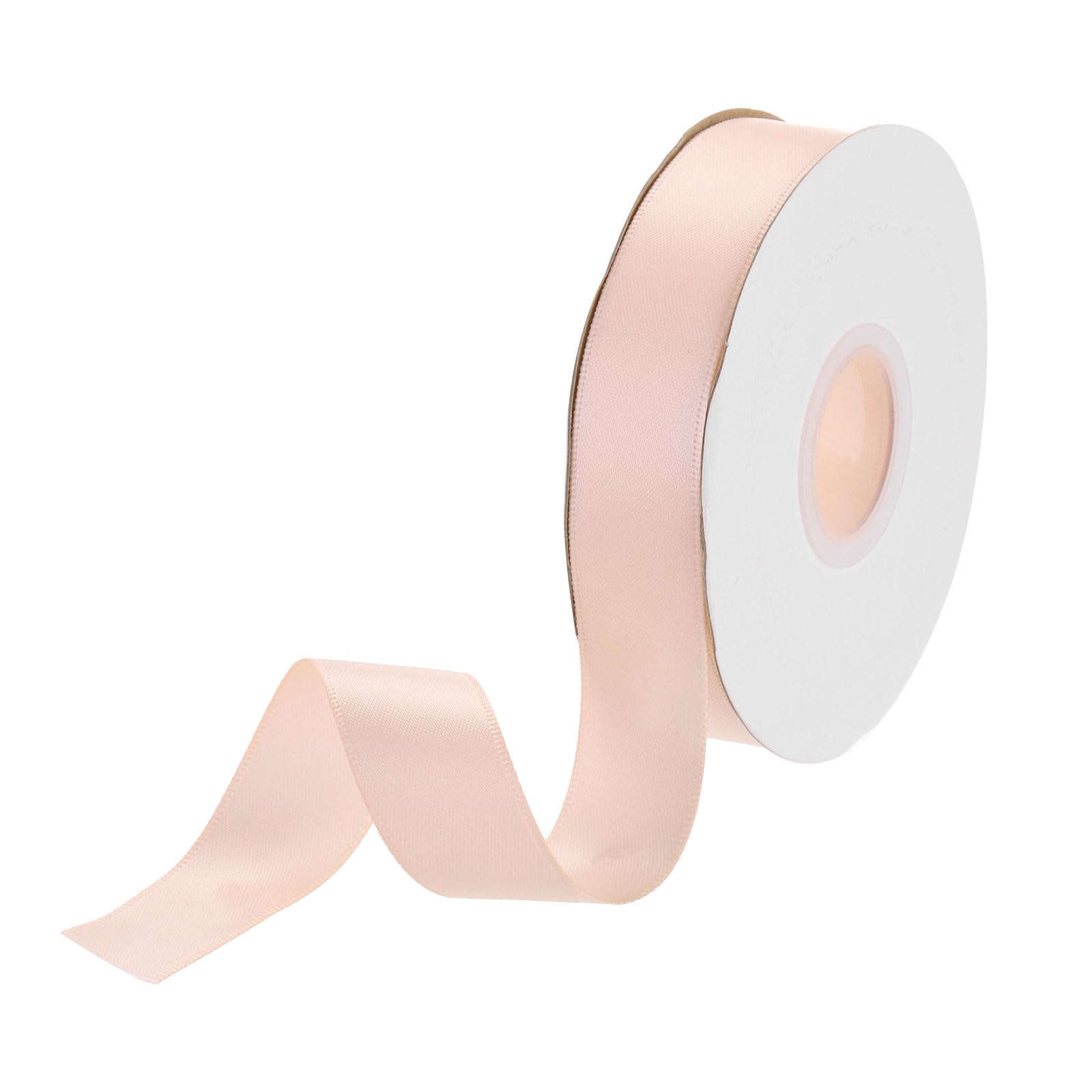 DMiotech 20mm Satin Ribbon 23m/75ft Thin Double Face Fabric Grosgrain Ribbon for Gift Wrapping Floral Hair Flower Bouquet, Pastel Pink
