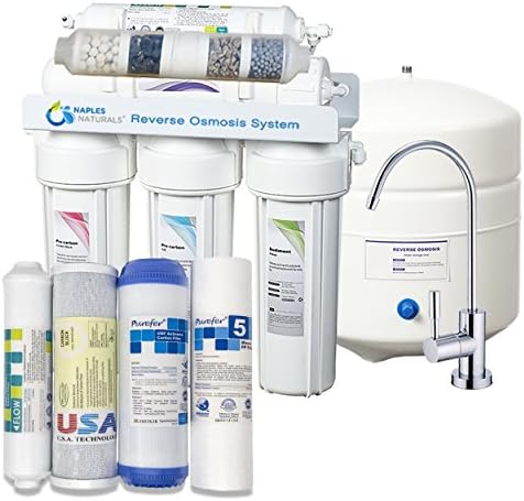 Naples Naturals RO69 Reverse Osmosis Water Filter System (Alkaline 10-Stage) with Extra Replacement Filters, 6StageAlkalineMineralROWaterPurifierPLUS