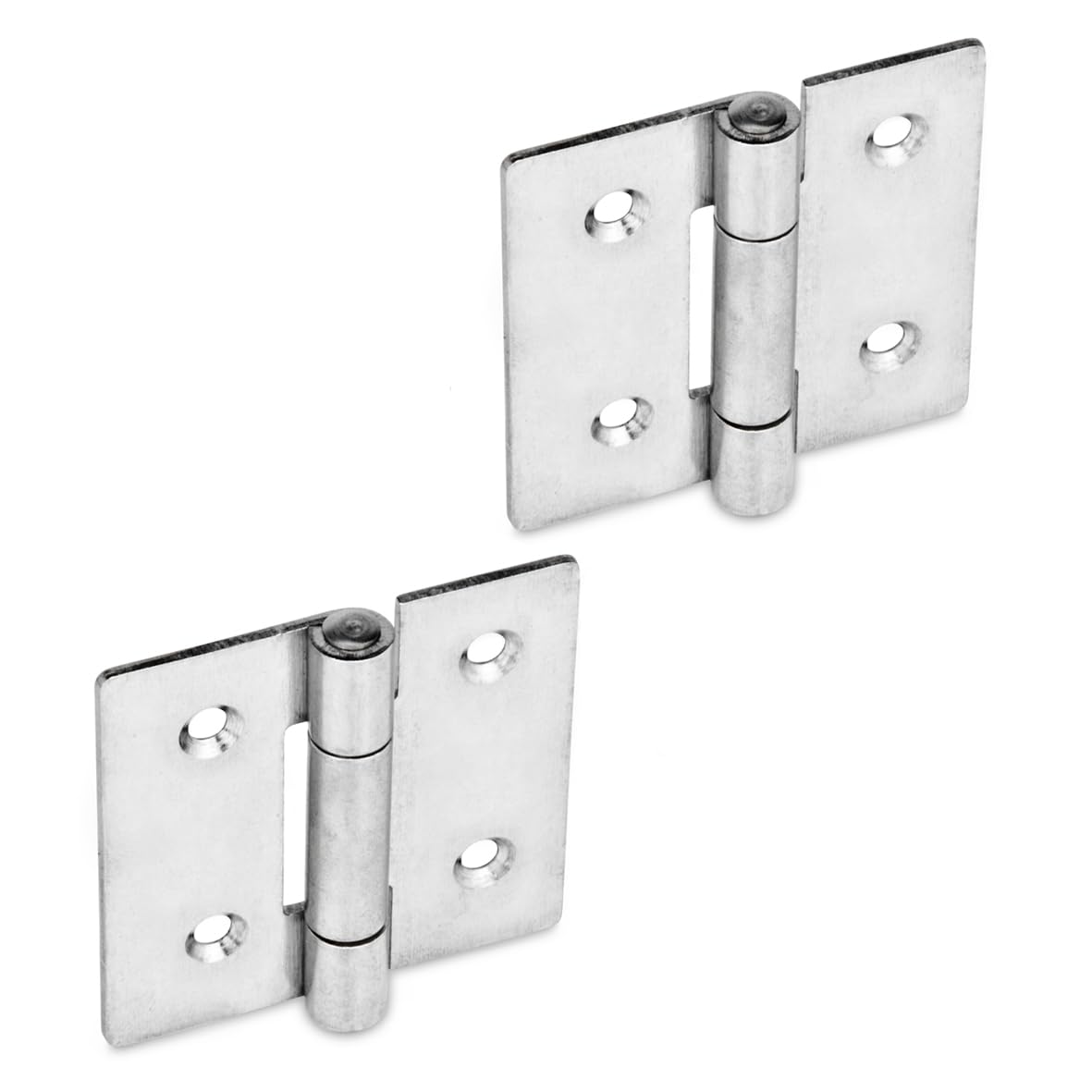 Ganter Normelemente GN 136-NI-50-50-C 136-NI-50-50-C-Stainless Steel Sheet Metal Hinges, Silver, Länge: 50mm x 50mm, Set of 2 Pieces