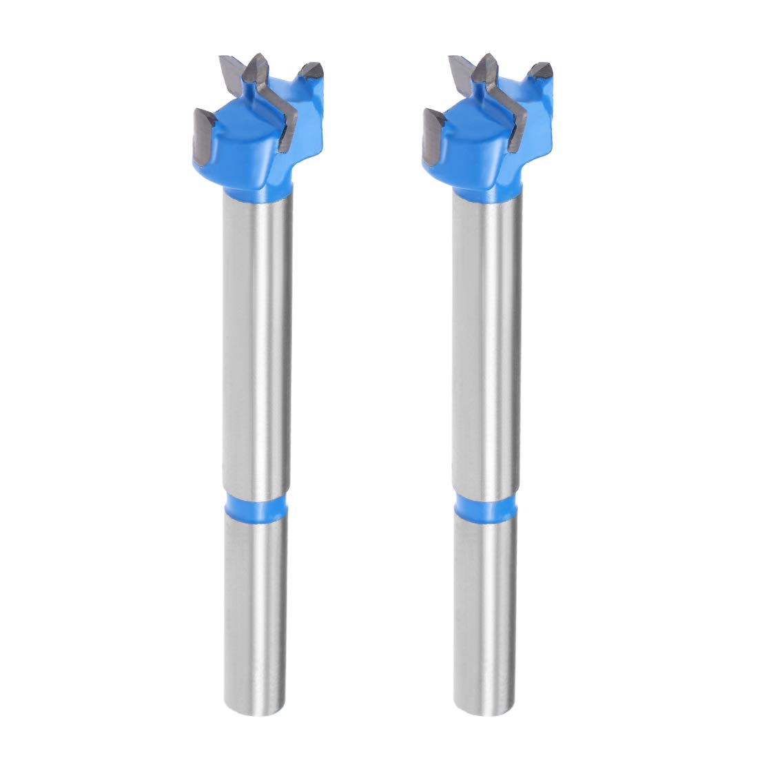 Sourcingmap Forstner Drill Bits 15mm, Tungsten Carbide Wood Hole Saw Auger Opener, Woodworking Hinge Hole Drilling Boring Bit Cutter, 2pcs (Blue, Gray)