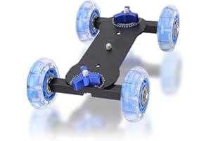 Joyzan Camera Dolly Wheel, Scaled Table Skater Slider Car 10KG Load Rail Roller Track Mini Adjustable Desktop Portable Professional DSLR Camcorder Mirrorless Cell Phone Video Low Level Noise Shooting