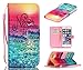 iPhone 6S Plus Case, iPhone 6 Plus Case, Welity Never Stop Dreaming Quotes Saying Seaside [ Wristlet ][ Kickstand ] PU Leather Wallet [Credit Card/Cash Slots] Flip Cover for iPhone 6/6S Plus
