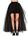 ASMAX HaoDuoYi Women Mesh Tulle High Low High Waist Tutu Princess Wedding Skirt Black