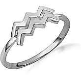 Astrology Jewelry Polished 925 Sterling Silver Women's Personalized 12 Zodiac Astrological Sign Statement Ring - Choice of Zodiac Sign and Ring Size