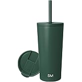 Simple Modern Insulated Tumbler with Lid and Straw | Iced Coffee Cup Reusable Stainless Steel Water Bottle Travel Mug | Gifts for Women Men Her Him | Classic Collection | 20oz | Forest