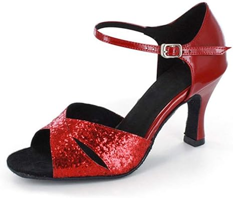 red sparkly prom shoes
