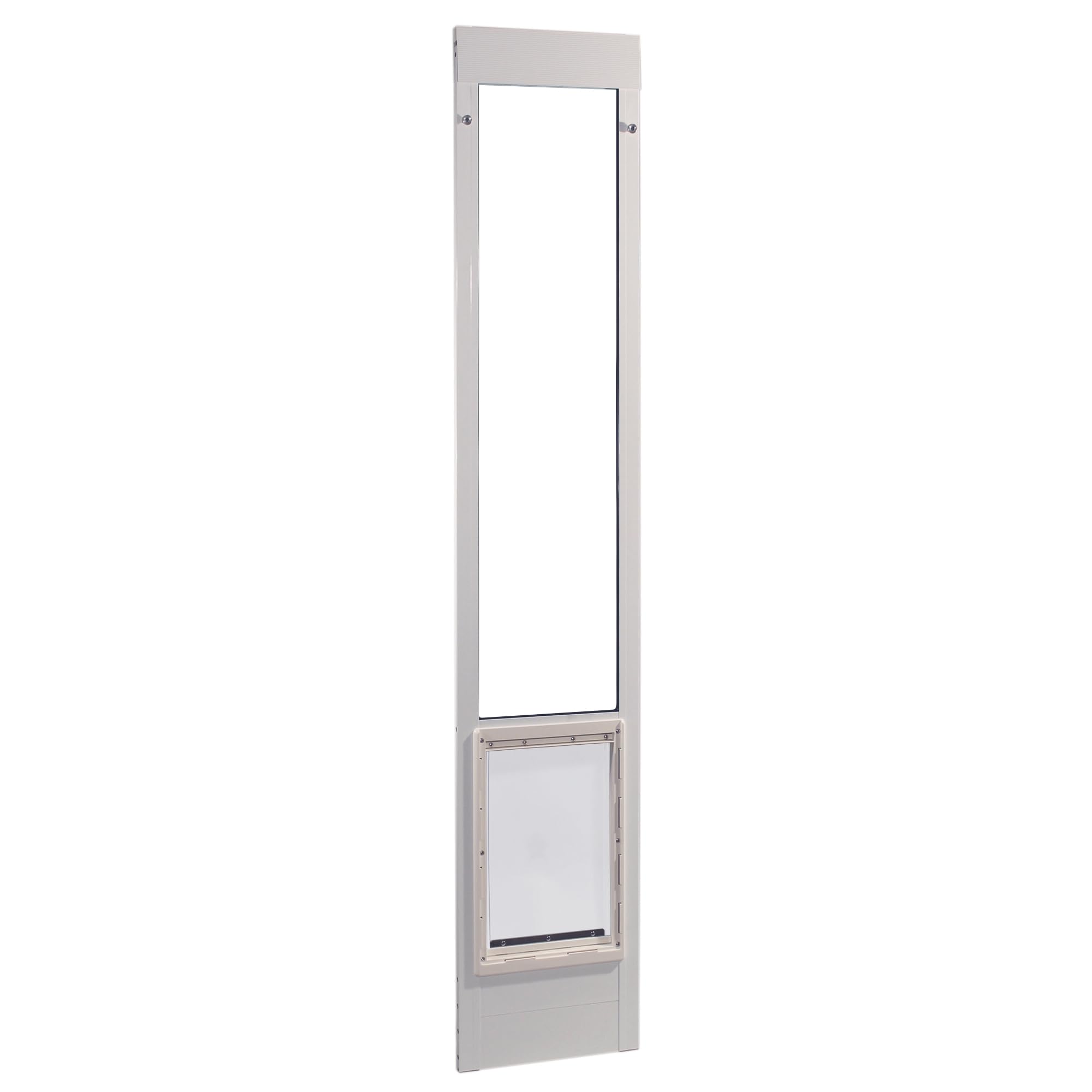 Photo 1 of Ideal Pet Products Aluminum Pet Patio Door, Adjustable Height 77-5/8" to 80-3/8", 10-1/2" x 15" Flap Size, White