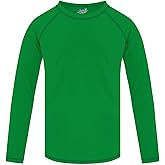Semois Boys Rash Guard Green 7-8Y Swim Shirt Long Sleeve for Toddler Kids Rashguard Water Swimwear UPF+ 50 Swimming Shirt