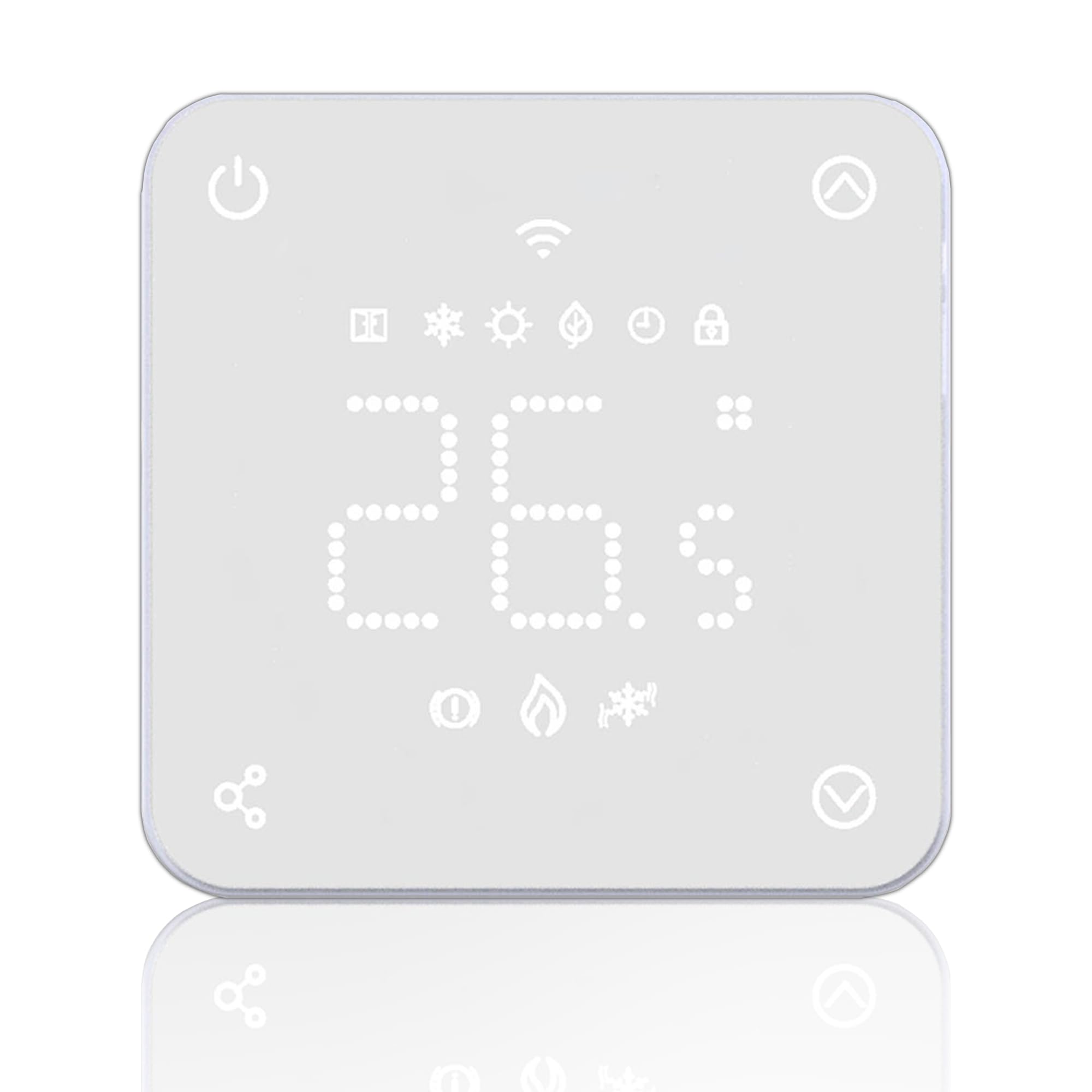 Lowenergie Smart WiFi Programmable Thermostat for Underfloor Electric Heating – 16A Load, Sensor Cable, Touchscreen Control, 7-Day Scheduling, Energy-Saving Modes, Alexa & Google Compatible