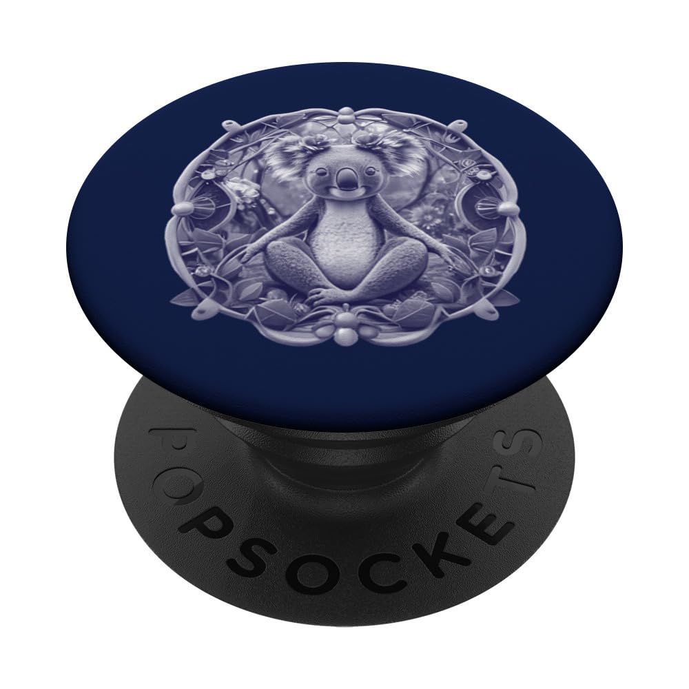 Yoga Koala Bear as Yoga Teacher Guru Meditation in Lotus Seat PopSockets Swappable PopGrip