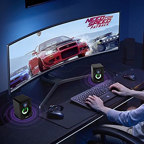 Shinco 2.0 USB-Powered Desktop Speakers with Far-Field Drivers and Passive Radiators for PC and Laptops