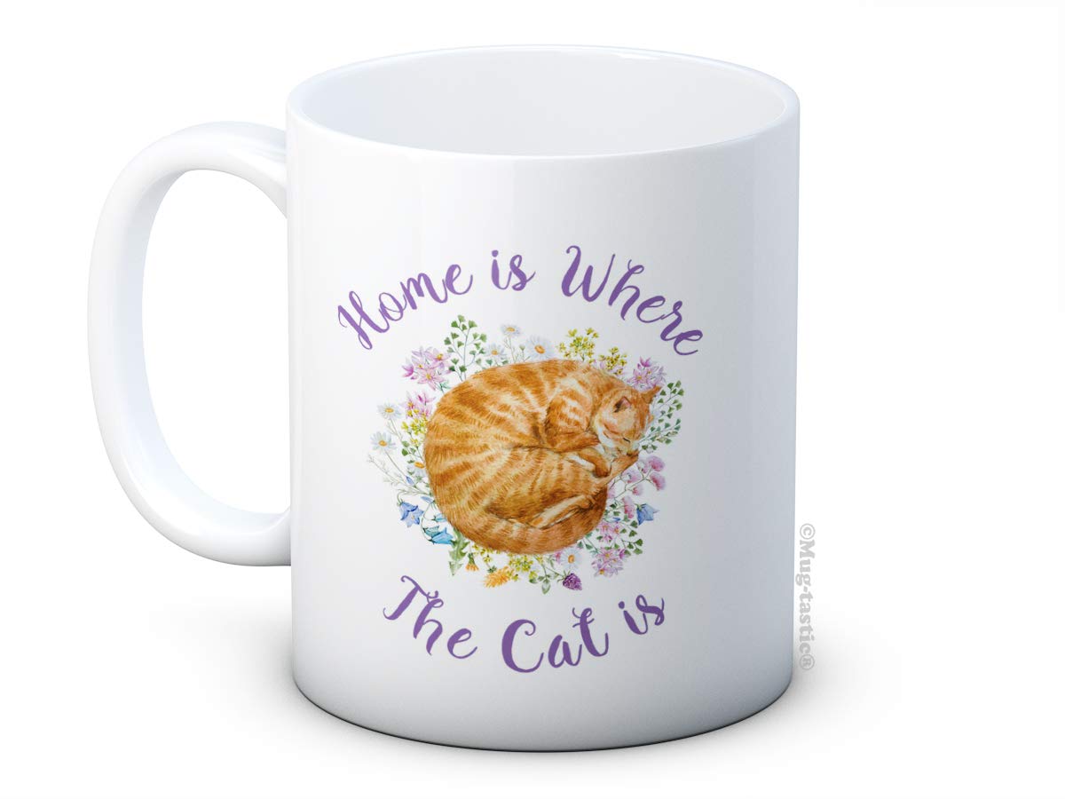 Home is Where The Cat is - Gorgeous Watercolour Ginger Tabby - Ceramic Coffee or Tea Mug