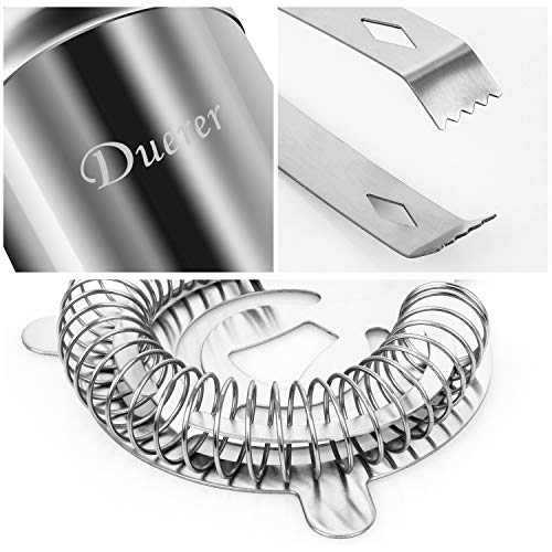 Duerer Barkeeper Kit mit Ständer, 23-teiliges Cocktail Shaker Set mit stilvollem Bambusständer, perfektem Home Bar Tool… – Bild 6
