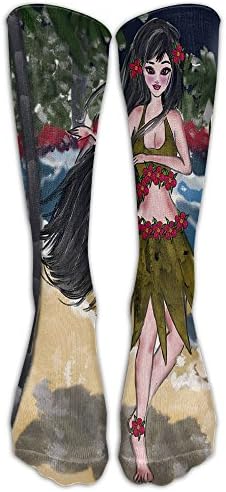 Summer Night Moon Hawaiian Fresh Girl Mens Socks Womens Socks 40cm