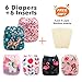 babygoal Cloth Diapers Pack of 13, Baby Reusable Washable Pocket Nappy, 6pcs Diapers+6pcs Rayon from Bamboo Inserts+Wet Bag 6FG10-MB-B