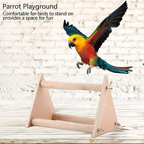 Parrot Stand, Funny Wooden Perch Bird Playground Training Activity Toy for Budgies Parakeets, Cockatiels, Cockatoos, Lovebirds - Image 4