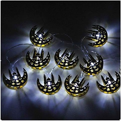 YuyuanDO Muslim Ramadan and Eid Decor Lights LED Lights Home Festival Party Festival Home Garden Decorative Atmosphere Light (Silver)
