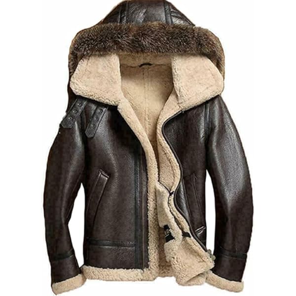 Amazon.com: Denny&Dora Men's Sheepskin Shearling Jacket Detachable