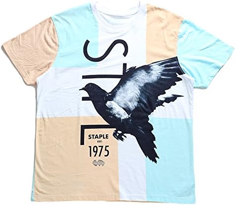 Amazon Co Jp 1804c4671 ステイプル Staple Tシャツ 半袖 かっこいい ビッグシルエット 切替 鳩 総柄 アメカジ ダンス 大きいサイズ 正規品 01 白 L 服 ファッション小物