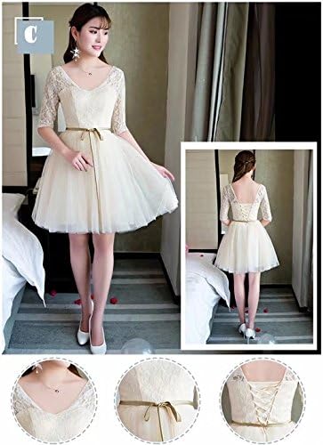 Amazon ノーブランド品 締上げタイプ 膝丈ドレス アイボリードレス スリムミニマリスト パーティードレス ワンピース 結婚式 ドレス 二次会 お呼ばれ 2xl タイプf パーティードレス 通販