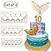 4Pcs/Set Mermaid Tail Silicone Fondant Mold & Scale Fondant Cutter, Fish Scales Pattern Geometric Embossing Biscuit Cookie Cutter DIY Mermaid Birthday Party Cake Decorating Supplies