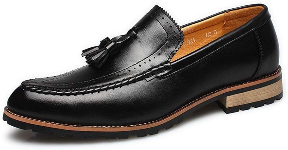 Amazon Mazu 革靴 メンズ スリッポン ビジネスシューズ 牛革 ローファー フリンジ レザースリッポン おしゃれ 紳士靴 カジュアル ペニーローファー タッセル イギリス風 ブリティッシュ Mazu ビジネスシューズ