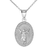 Claddagh Gold 925 Sterling Silver Cubic Zirconia Divine Child Divino Niño Jesús Medal Pendant Necklace