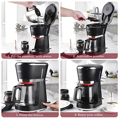 Gevi Coffee Maker 5 Cup with Small Drip Coffeemaker