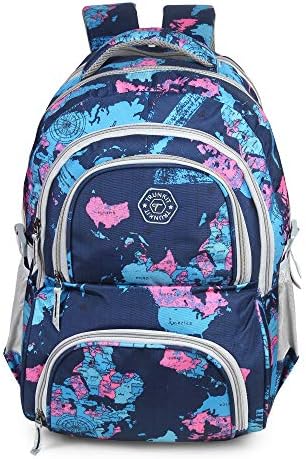 TrunkitWaterproof Polyster Printed 30 L Bag Backpack for School, College, Laptop (Blue & Black)