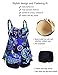Septangle Women's Floral Print Two Piece Swimsuit Pin up Swimwear Plus Size Bathing Suits (Royal Blue,US 18)