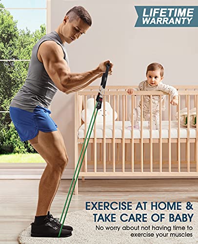 Resistance Bands Set - Workouts Bands for Men and Women, Exercise Bands with Handle, Door Anchor, Legs Ankle Straps… - Image 6