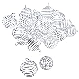 Outus 20 Pieces Spiral Bead Cages Pendants Findings Silver Plated for Jewelry Making, 2 Sizes