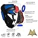 RDX Maya Hide Leather Protector Headgear Fighting, Blue, XL
