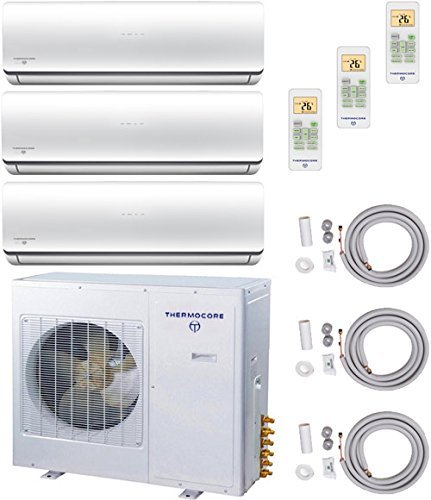 Thermocore Systems Tri-Zone ENERGY STAR Ductless Mini Split Heat Pump Air Conditioner (9000BTU+12000BTU+12000BTU)