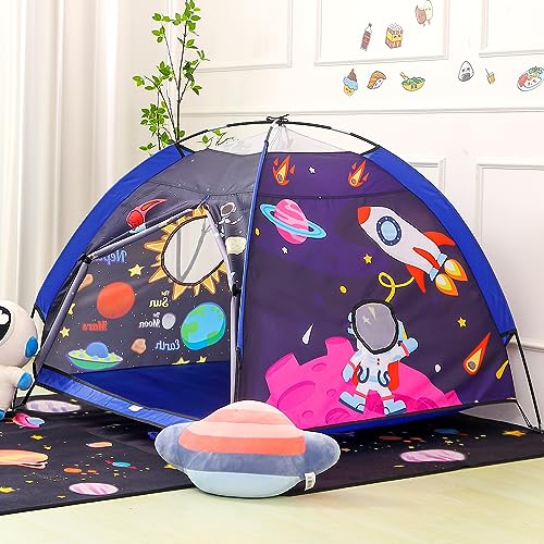 Kids Play Tent Lucky Castle Playhouse for Boys and Girls Easy Fun Dome Tent Camping Playground Pop Up Tent for Kids Indoor and Outdoor Imaginative Play Perfect Kid's Gift (Pink Astronaut)