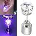 AYAMAYA 4 Pairs LED Light Up Earrings, LED Earring Studs Party Flashing Blinking Stainless Steel Valentines Day Decoration Gifts for Women Men Boyfriend Wife Girlfriend Husband Green+Blue+Purple+White