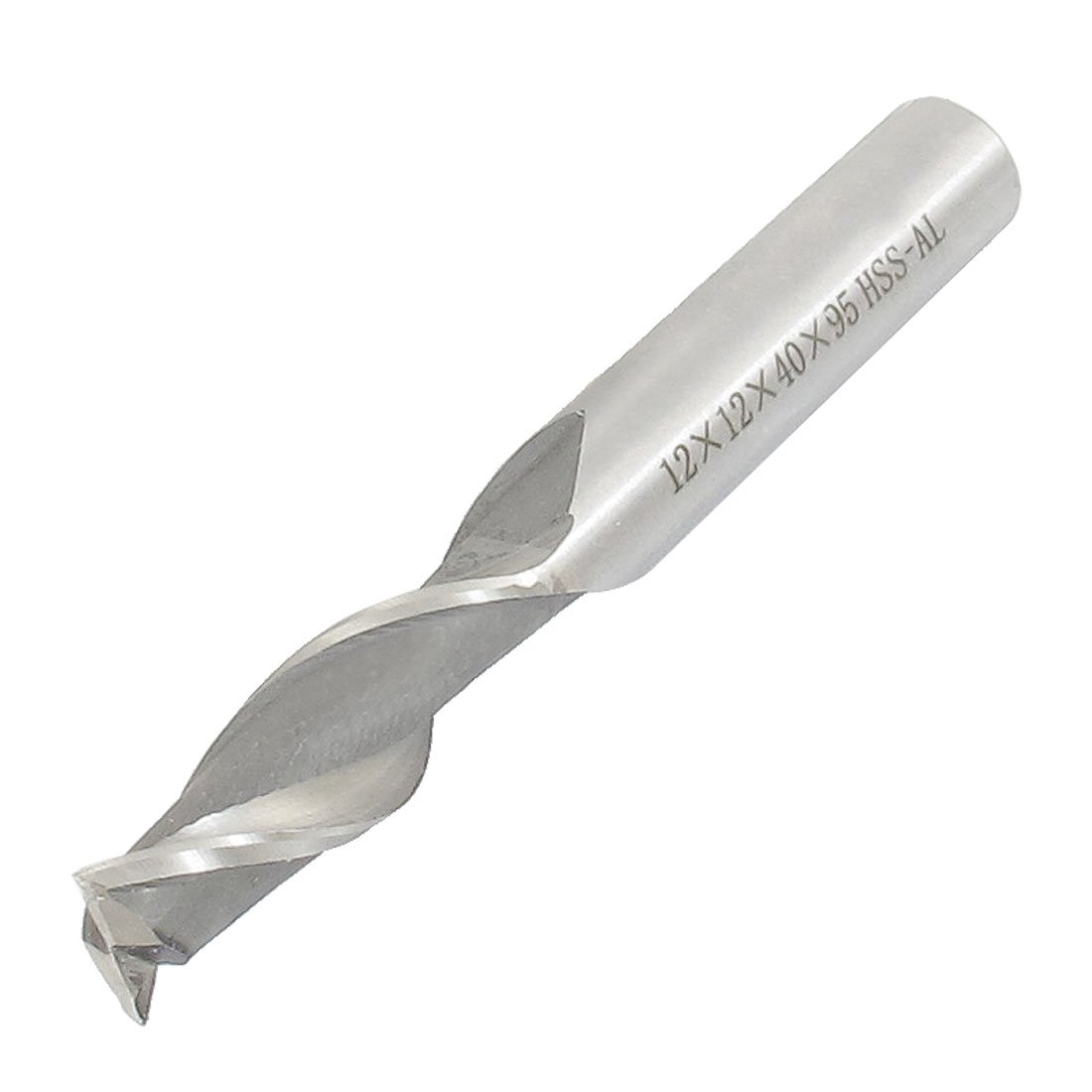 sourcingmap 12x12x40x95mm 2 Flutes Straight Shank HSS-AL End Mill Milling Cutter