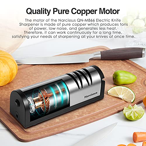 Narcissus Knife Sharpener, 2 Stage Electric Knife Sharpener for Home