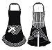 Hyzrz Cute Girls Bowknot Funny Aprons Lady's Kitchen Restaurant Women's Cake Apron with Pocket (Black)