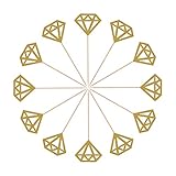 TOODOO 50 Pack Golden Glitter Diamond Cakes Toppers Cupcake Decor Food Picks