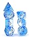 Polyhedral Dice Set D&D Gaming Dice – Blue Aurora Transparent Gradients Dice for Dungeons and Dragons MTG RPG Role Playing Table Game Including Pouch
