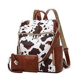 Makes Cow print Backpack Purse for Women PU Leather