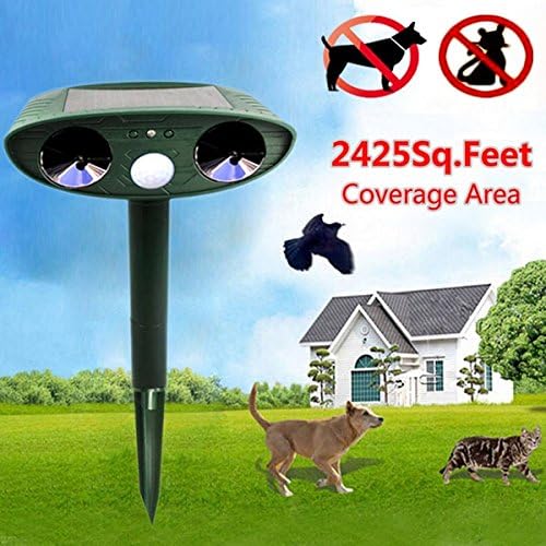 APMarket Solar Battery Powered Ultrasonic Outdoor Infrared Sensor Cat Dog Repeller