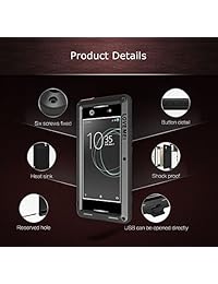 Sony Xperia XA1 Ultra funda, bpowe Armor tanque Metal de aluminio Gorilla Glass a prueba de golpes Military Heavy Duty cubierta de protector resistente carcasa rígida para Sony Xperia XA1 Ultra, Plateado