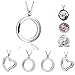 PiercingJ Round Heart Stainless Steel Locket Floating Charm Pendant Necklace - 21.5